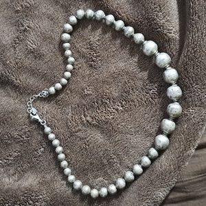 SILPADA OXIDIZED ELECTROFORMED STERLING SILVER BEAD NECKLACE N1953 RETIRED